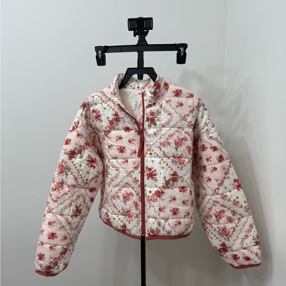 Altar'd State Pink Floral Puffer Quilted Jacket - Picture 2 of 4